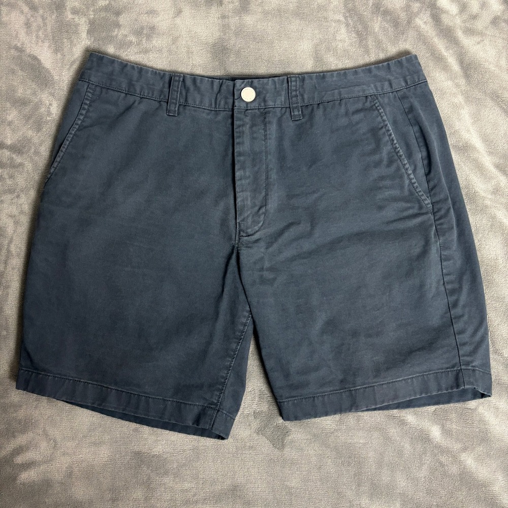Bonobos Mens 34 Slim 7 Inch Chino Shorts Navy Blue Stretch Cotton Preppy Coastal